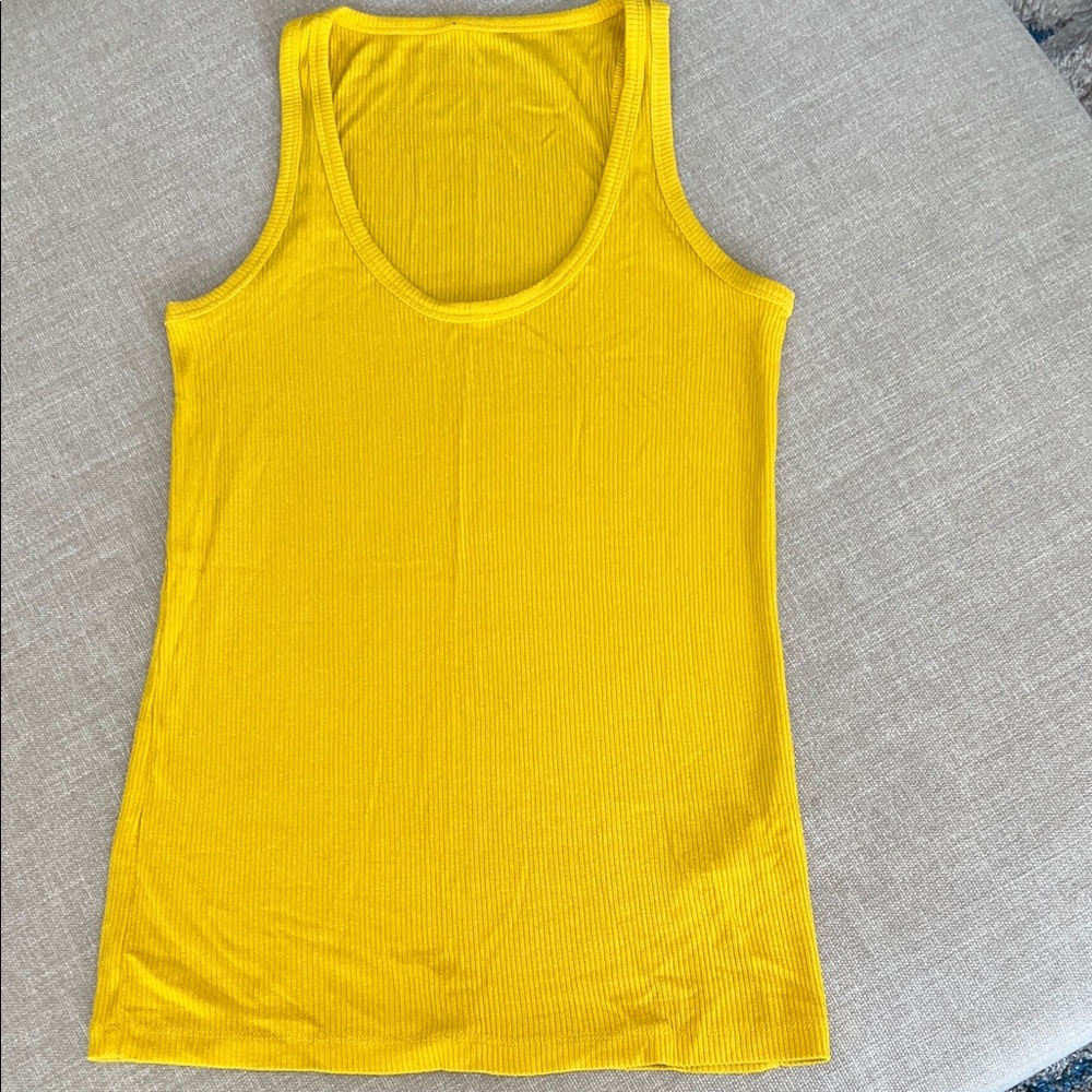 J Crew Women’s Ribbed Yellow Tank Top